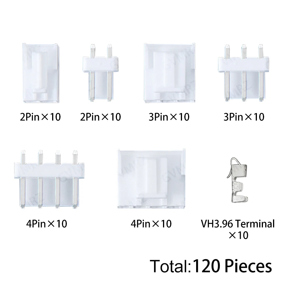 Box JST VH3.96-Pin-Steckverbinder 2/3/4-Pin JST VH 3,96 mm (120 Stück) – Bild 6