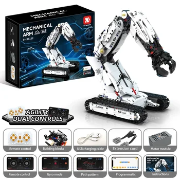 3-in-1 Programmierbarer Mechanischer Roboterarm Baukasten - Ferngesteuerter Programmierbarer Panzer mit Ketten