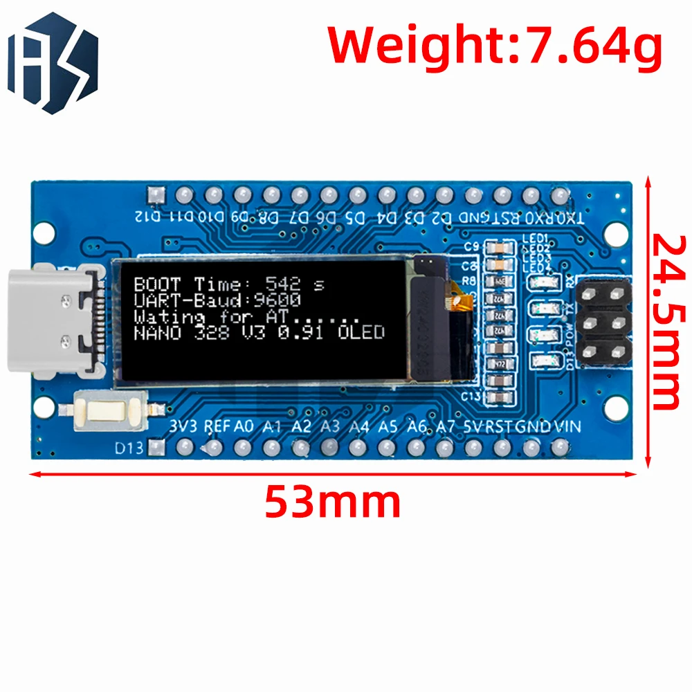 Nano V3.0 Entwicklungsboard ATmega328P CH340C 0,91''weißes – Bild 2