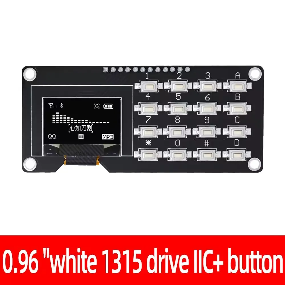 ~5PCS 0,96 /1,3 Zoll OLED-Display SSD1106 SSD1315 mit 4x4-Tastatur 16P-Tasten-Displaymodul Bildschirmmodul