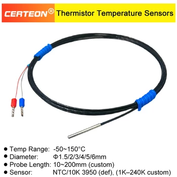 NTC 10K Temperatursensor mit Feiner Sonde, Wasser- und Ölbeständig, Hohe Präzision, Schnelle Reaktion
