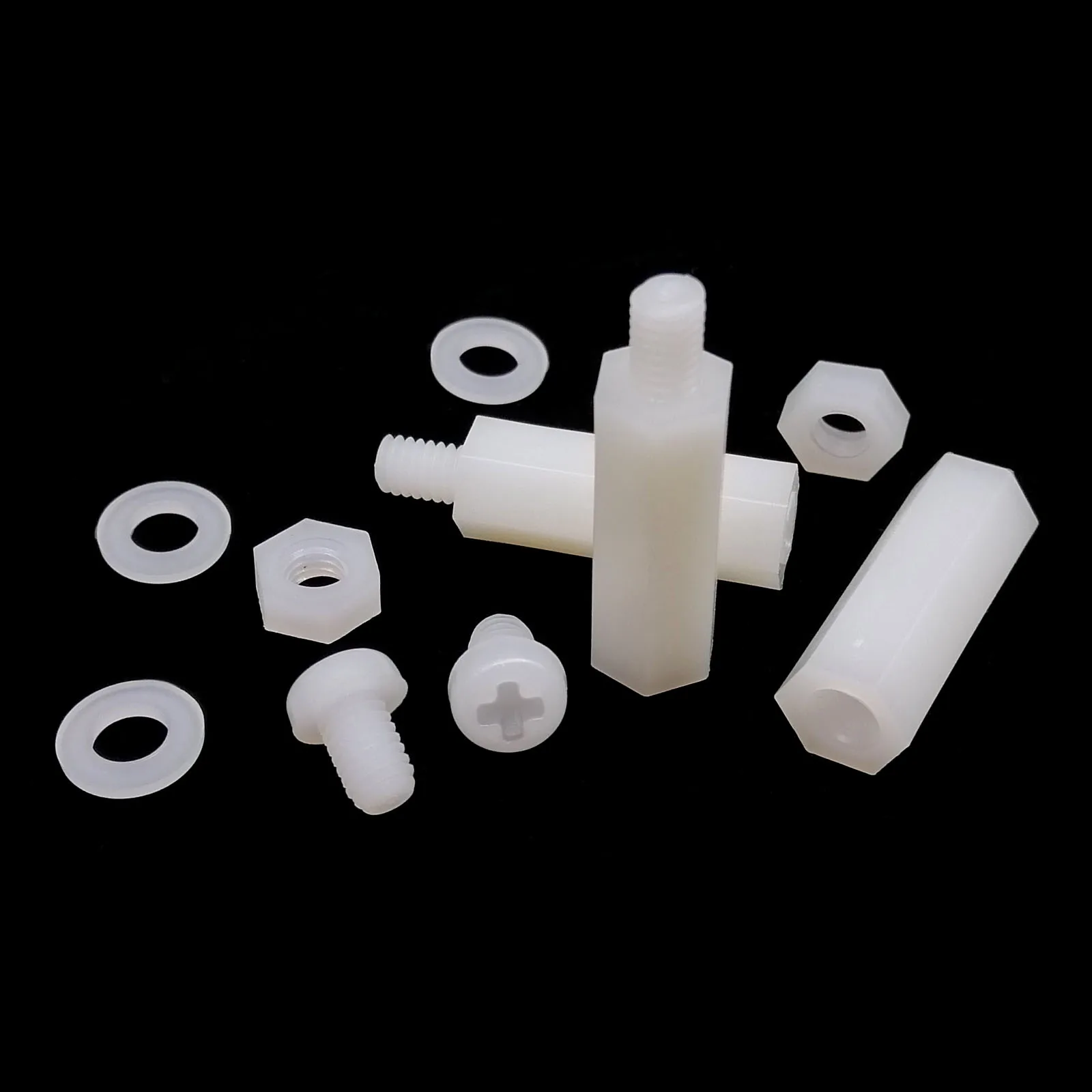 1 Box Kunststoff Nylon Sechskant Abstandshalter Säule Abstandshalter – Bild 4