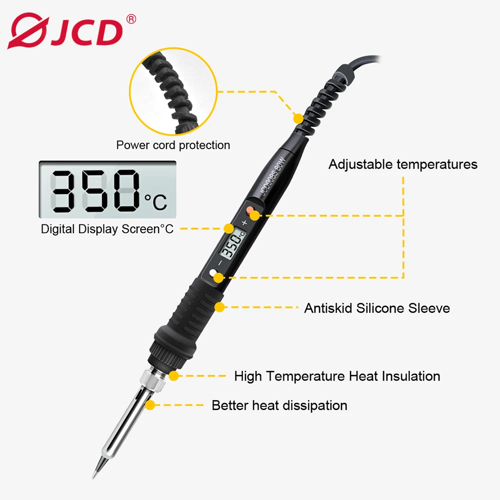 JCD 60W/80W Elektrische Lötkolben Einstellbare Temperatur Digital – Bild 4