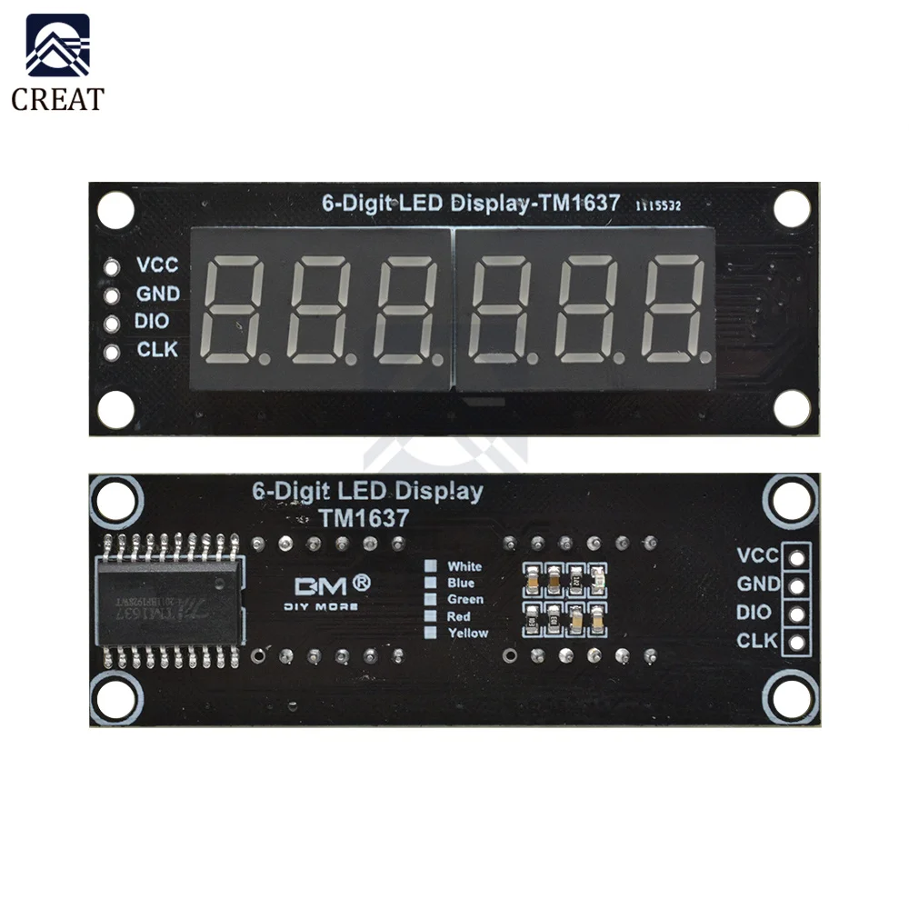 0,36 zoll TM1637 6 Bits 7 Segment Digitale Led-anzeige Modul I/O – Bild 6