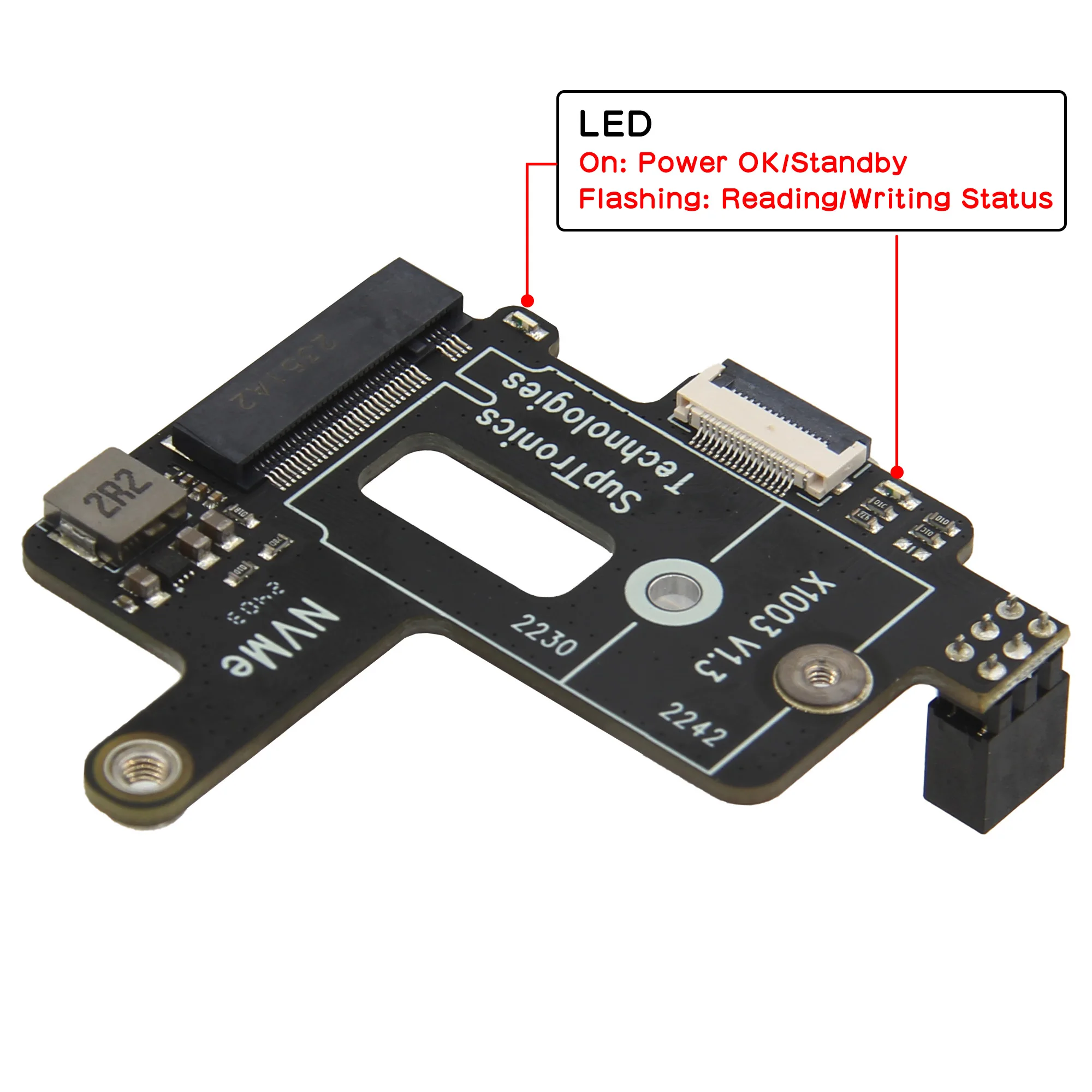 Geekworm x1003 pcie m.2 nvme ssd 2242 board für Raspberry Pi 5 – Bild 3