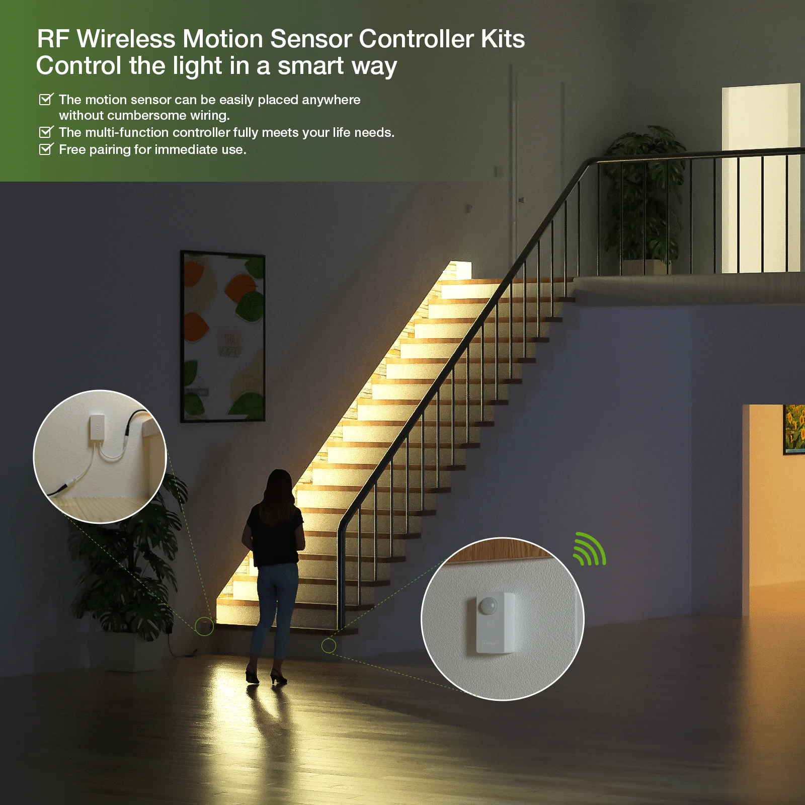 Wireless Motion Sensor Controller Kit-keine Verkabelung Mini Pir – Bild 4