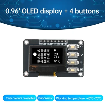 0,96 Zoll OLED-Display SSD1306 SSD1315 Treiber OLED I2C Display IIC Schnittstelle Weiß/Blau 12864 mit 4 Tasten