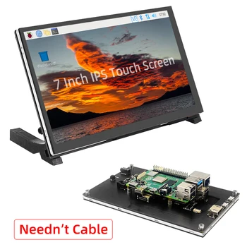 Raspberry Pi 5 7 Zoll Touchscreen IPS 1024x600 HD LCD HDMI-kompatibles Display für RPI 4B 3B+ OPI 5 AIDA64 PC