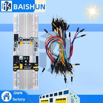 MB102 Breadboard-Kit: Leistungsmodul + 830-Punkt-Breadboard mit lötfreiem Prototyp + 65 flexible