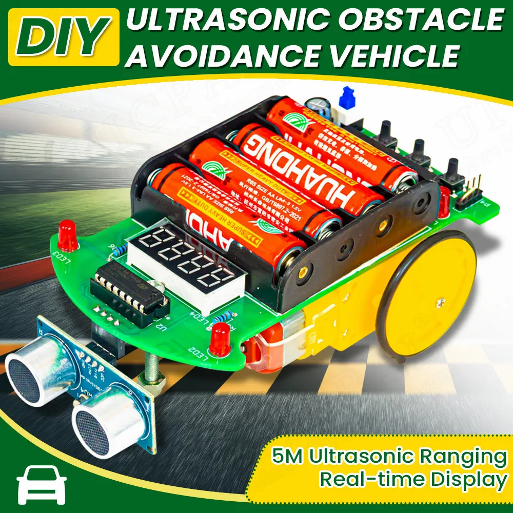 DIY Ultraschall-Entfernungsmessungs-Hindernisvermeidungs-Auto Elektronik-Bausatz DIY-Kit LED-Display