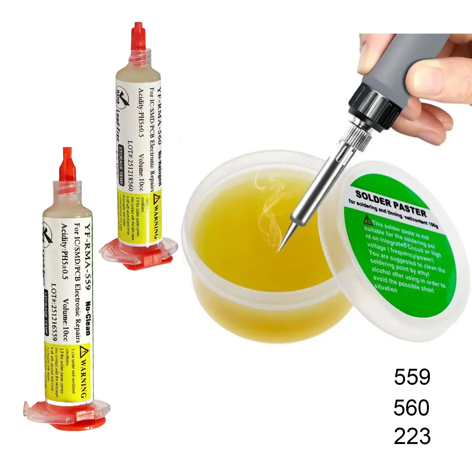 Lötfüllung 559 560 223 No-Clean Lötfüllpaste Bleifreier Kolophonium-Flussmittel Klebriger Lötfüllstoff