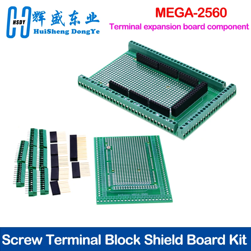 MEGA 2560 R3 Shield Board, Prototyp-Erweiterungsmodul mit Schraubklemmenblöcken und doppelseitigem PCB-Kit