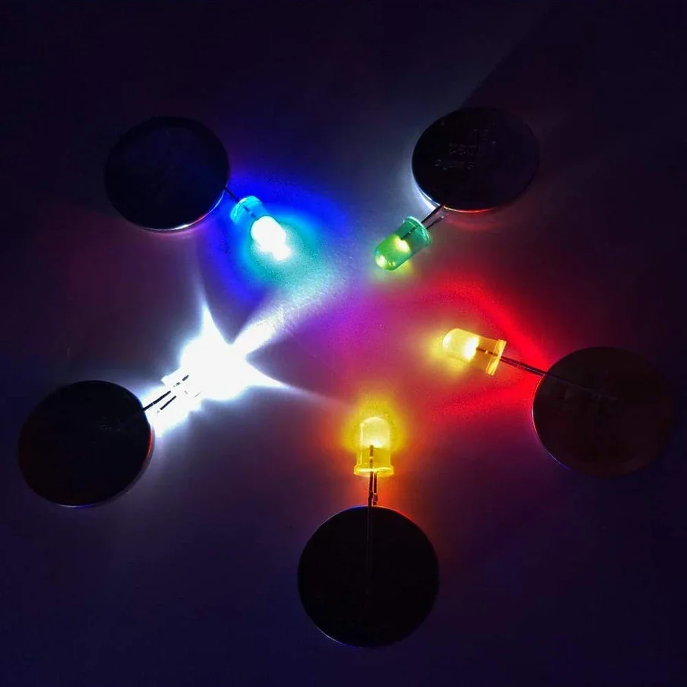 Lot 3mm 5mm F3 F5 Runde LED Ultra Helle Weiß Grün Gelb (100 Stück) – Bild 3
