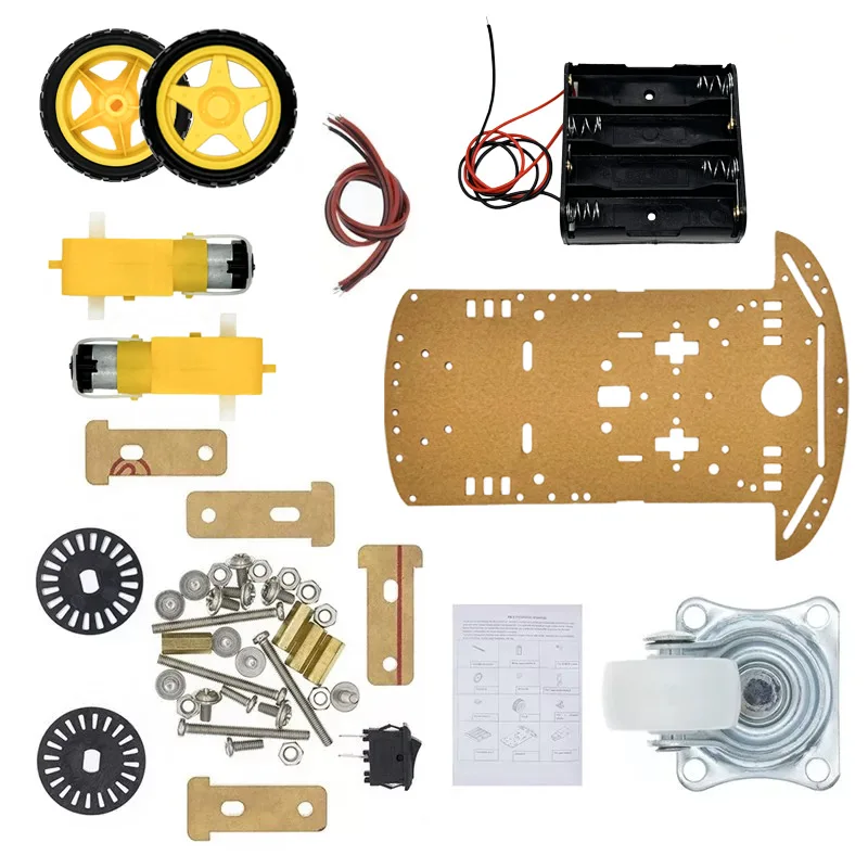 4WD Elektronisches Smart-Car-Kit für Arduino R3 Board mit Geschwindigkeitsencoder und Batteriekasten DIY