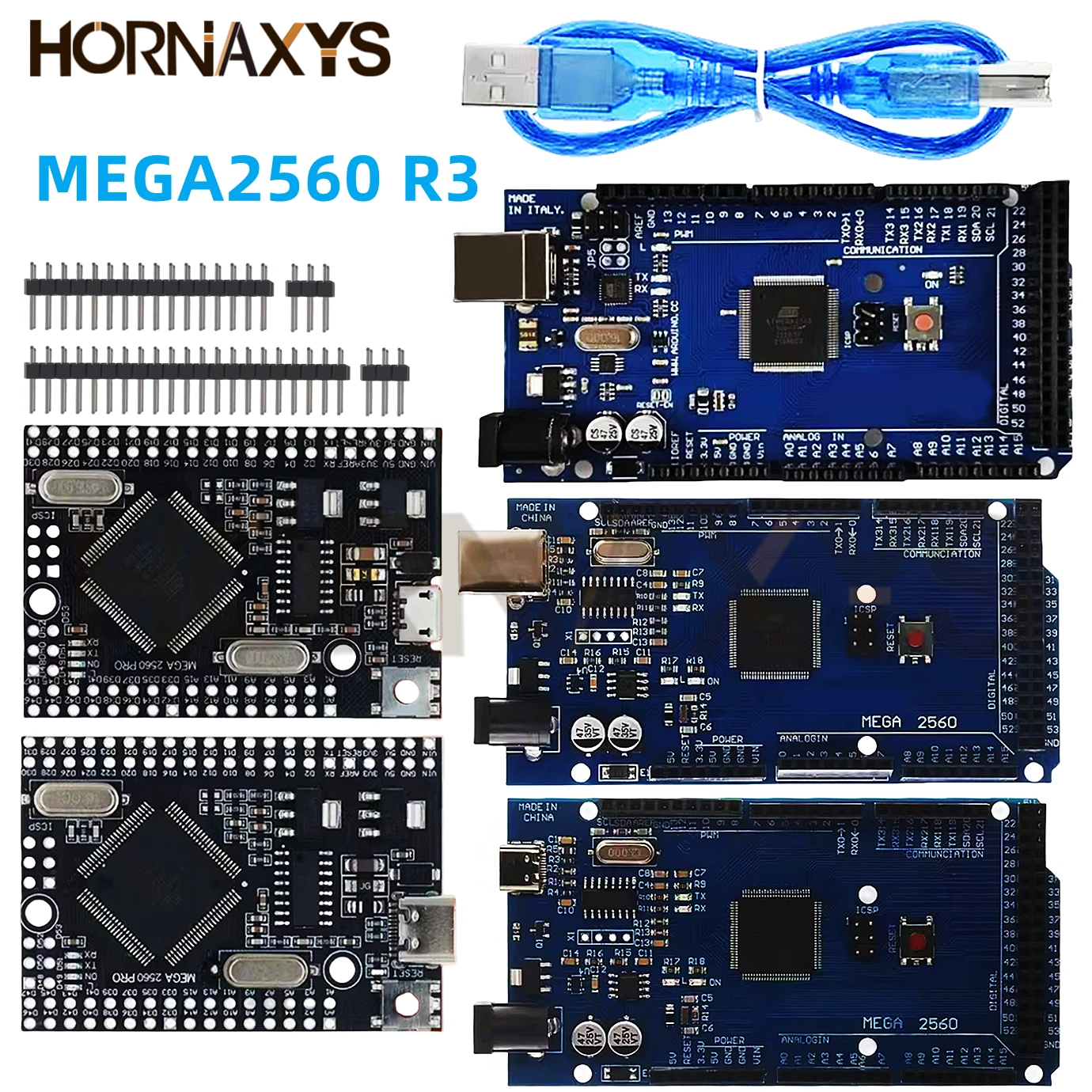 MEGA2560 R3 (ATmega2560-16AU CH340G) Pro mini MEGA2560 AVR USB-Board Entwicklungsboard MEGA2560 mit Kabel