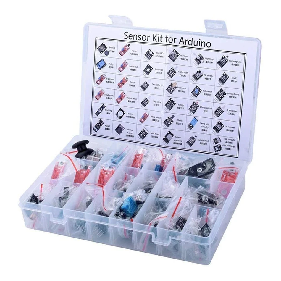 45-in-1-Sensormodule, 16-Arten-Starter-Kit für Arduino Raspberry Pi, besser als 37 in 1, mit Box DIY UNO R3