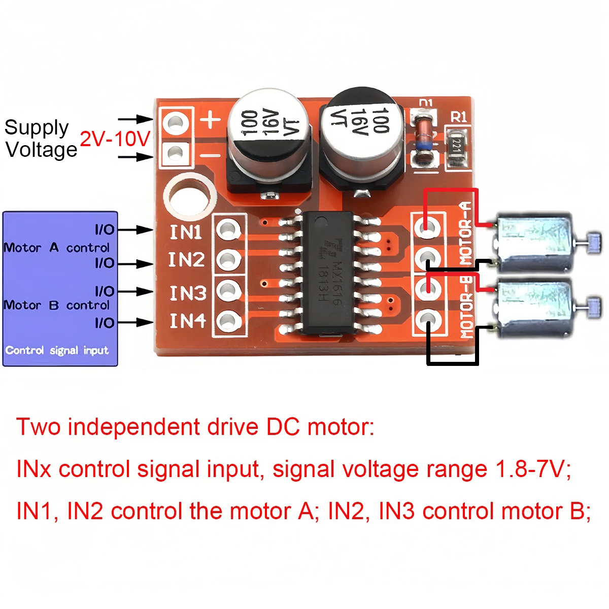 L298N DC-Motortreiber-Modul PWM-Geschwindigkeitsregelung Dual-H-Brücke – Bild 3