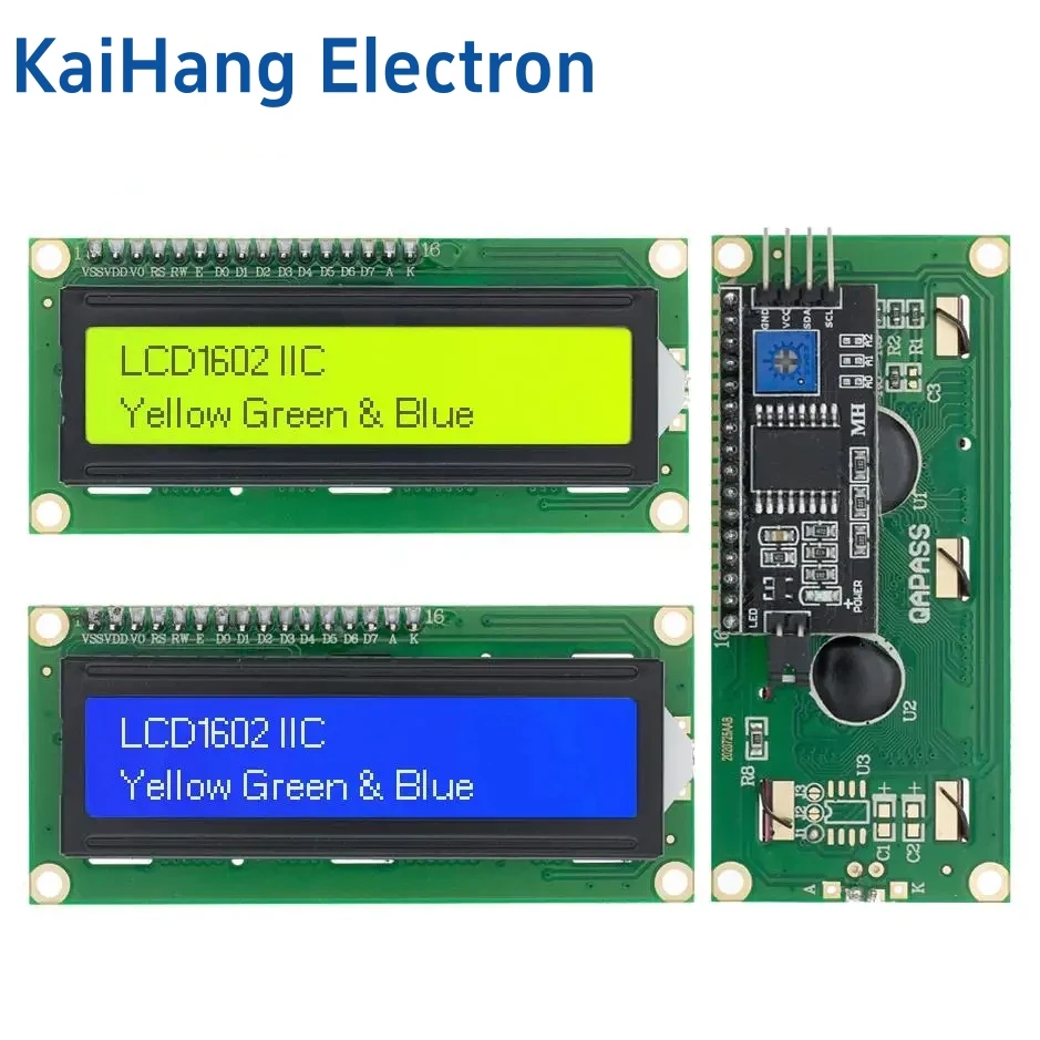 LCD1602 I2C LCD-Modul Blau/Gelb Grüner Bildschirm 16x2 Zeichen LCD-Display 5V PCF8574 PCF8574T IIC-Adapter