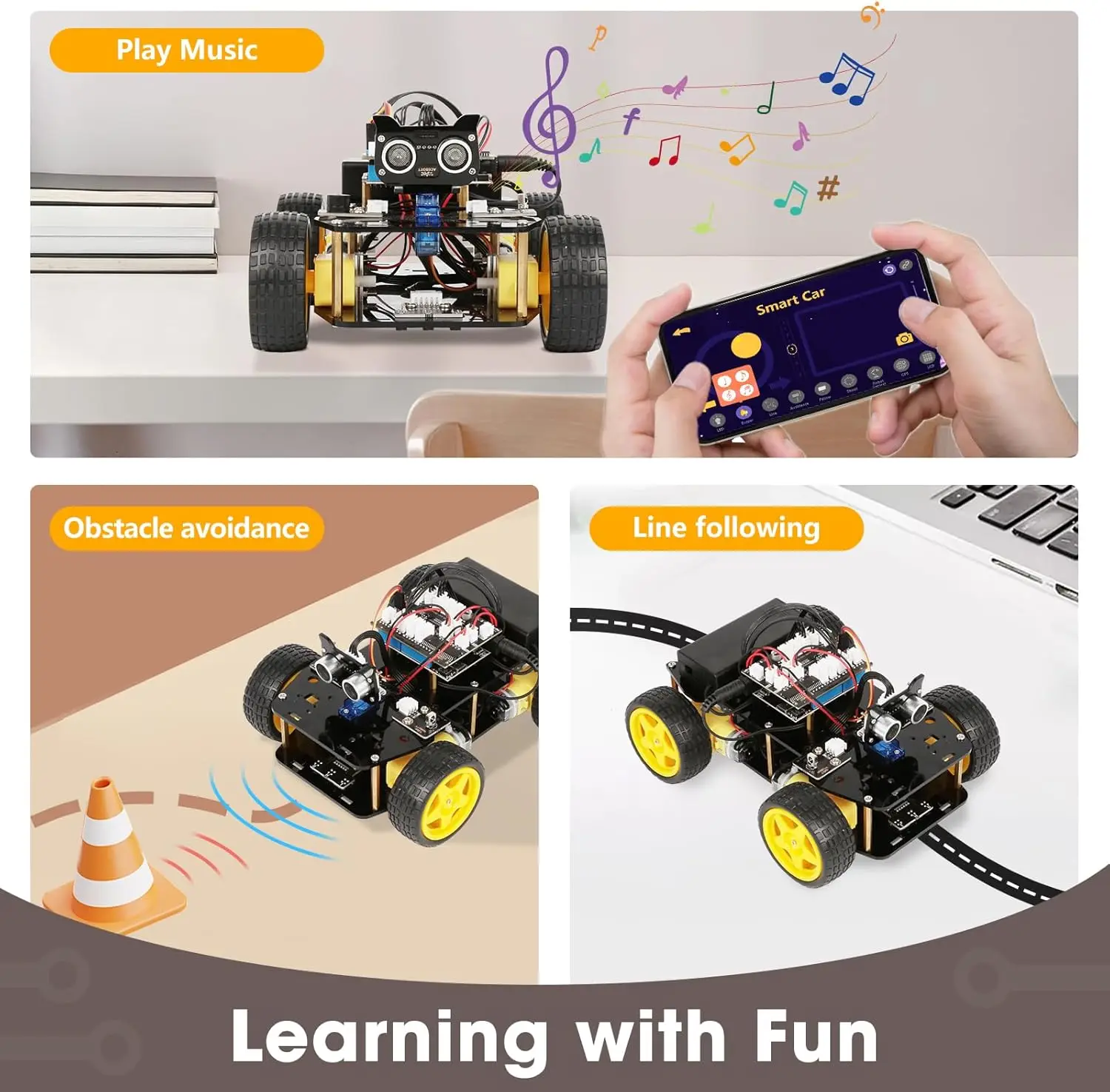 ACEBOTT Robotik-Set für Kinder Intelligentes Roboter-Auto-Kit – Bild 2