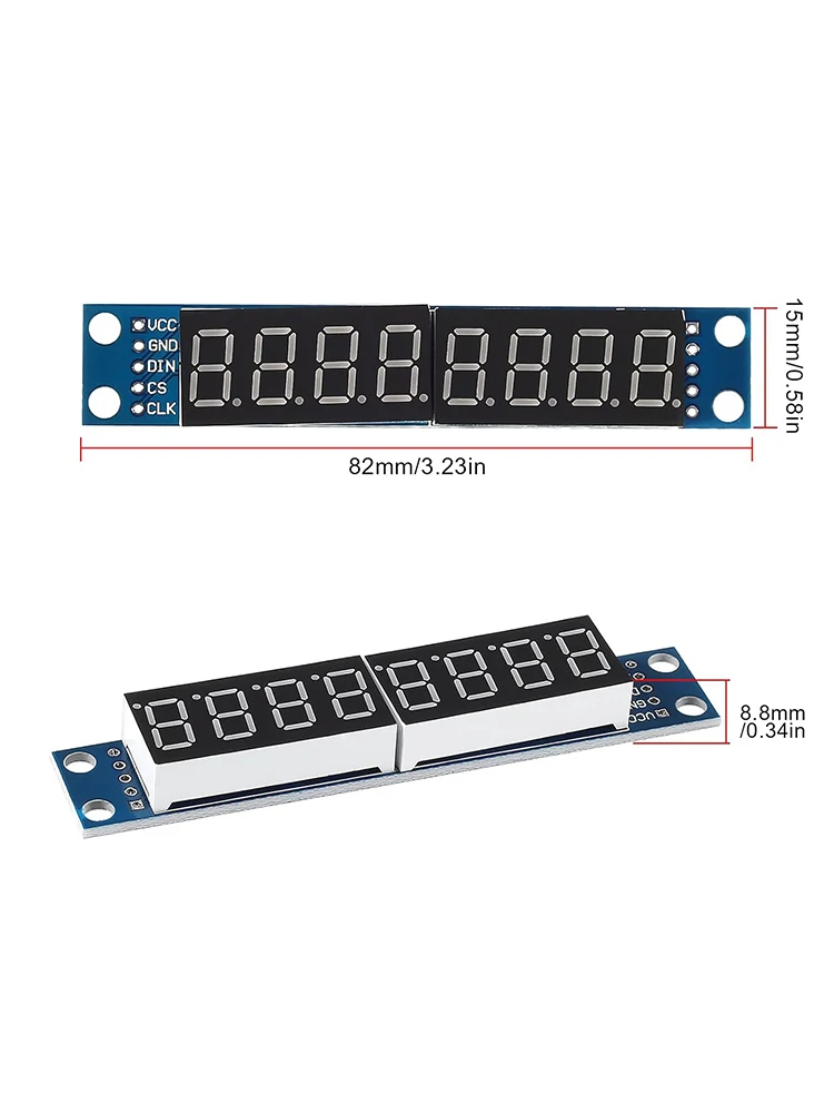 8-stelliges 7-Segment-MAX7219-Digitalsegmentmodul, sieben Abschnitte – Bild 3