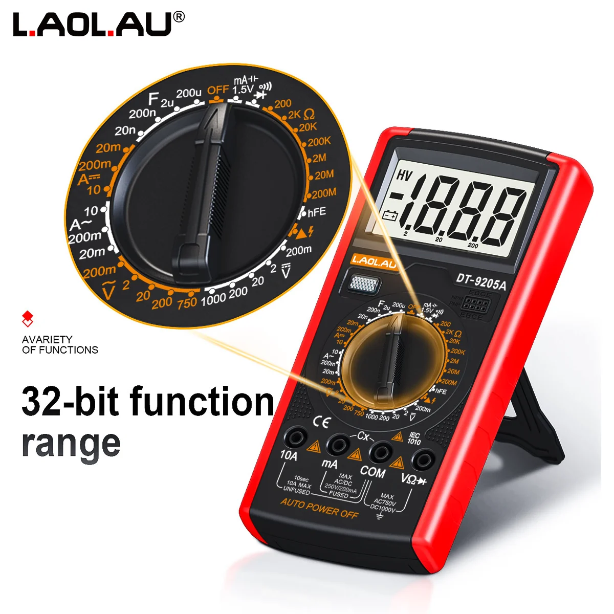 DT-9205A Digitales Multimeter, 1999 Anzeigen, LCD-Anzeige – Bild 4