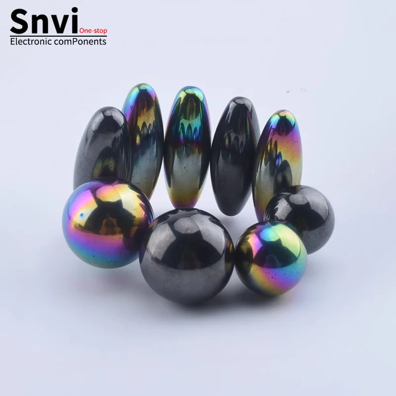 Ferrit-Magnetperlen-Set - schwarze und farbenfrohe ovale Magnetkugeln – Bild 4