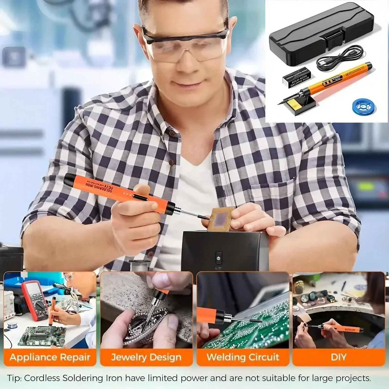 USB wiederaufladbarer Mini-Lötkolben, einstellbare Temperatur – Bild 2