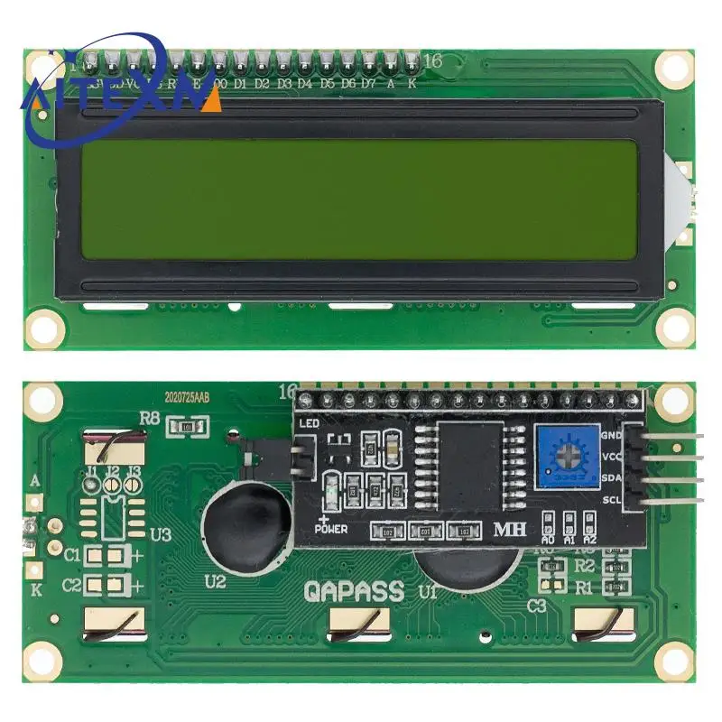 LCD1602 I2C Display Modul Blau Grüner Bildschirm 5V PCF8574 IIC – Bild 3
