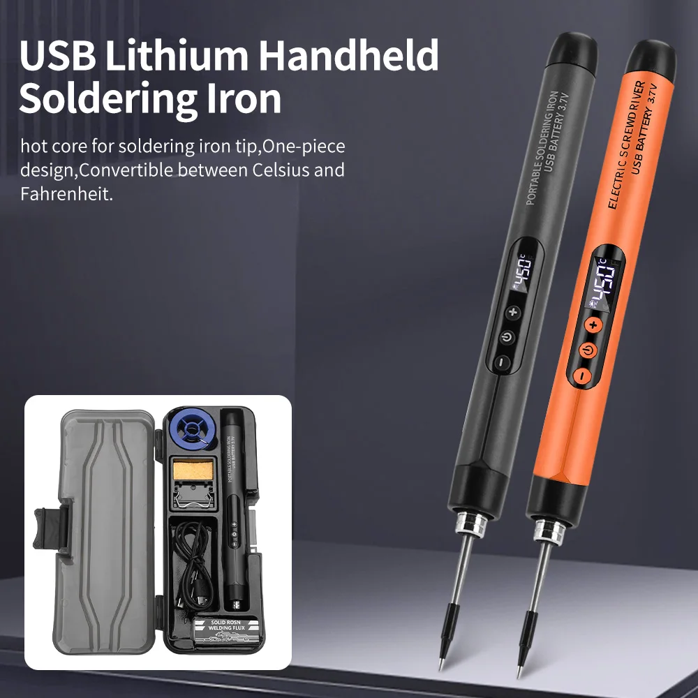 Lötkolben Mini Kleines Lötkolben-Set Tragbare Haushalts-Typ-C-Schnittstelle 600 mAh Batterie Einstellbare