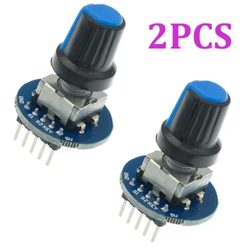 Drehgeber Modul Ziegel Sensor Entwicklung Runde Audio Rotierenden Potentiometer Knopf Kappe EC11 (2 Stück)