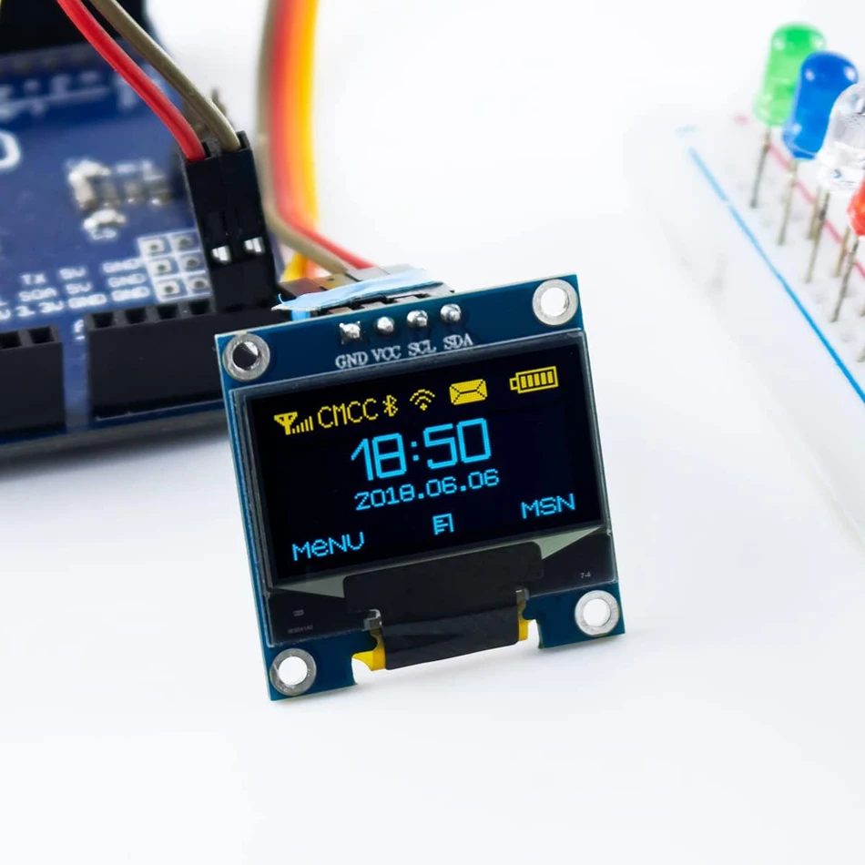 0,96 Zoll OLED-Display-Modul I2C IIC 128 x 64 SS - D - 1306 3,3 V-5 V Blau/Blau Gelb/Weiß für Arduino ESP32