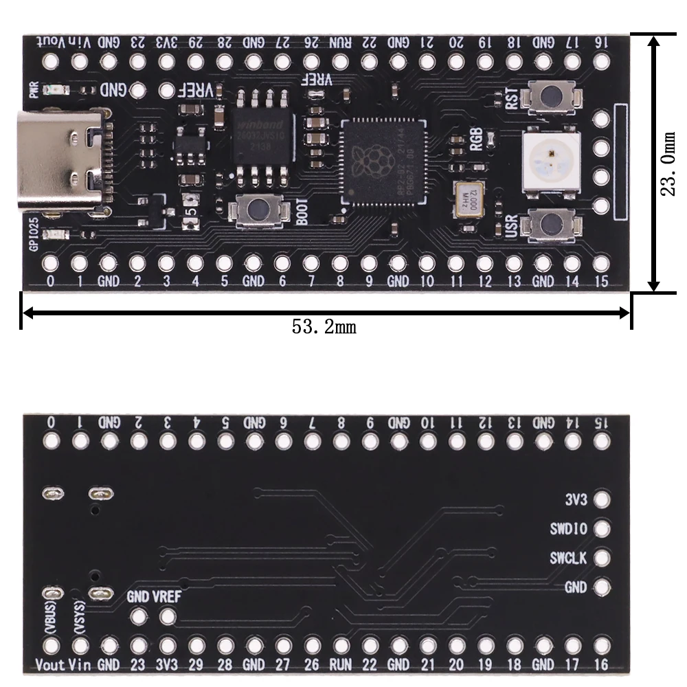 Raspberry Pi Pico Typ-C USB Dual-core Cortex M0 + Prozessor – Bild 5