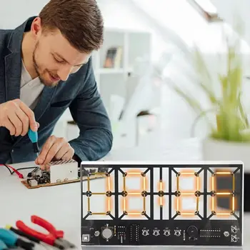 DIY Elektronisches Uhr-Bausatz-Set, Lötpraxis, LED-Anzeige, Datum, Uhrzeit, Alarm, Speicherfunktion, 5V