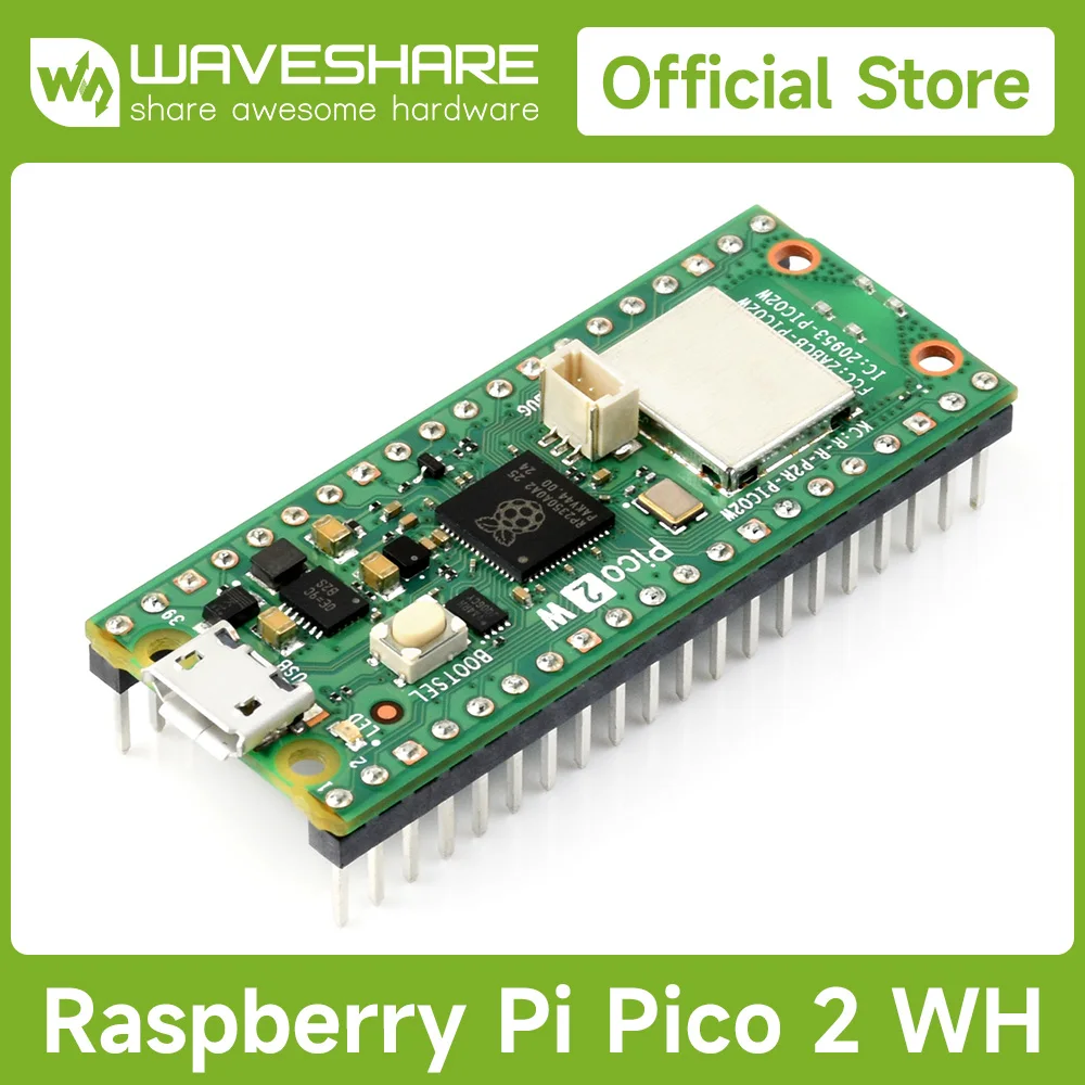 Raspberry Pi Pico 2W Mikrocontroller-Board, basierend auf dem RP2350-Chip, Dual-Core-Dual-Architektur