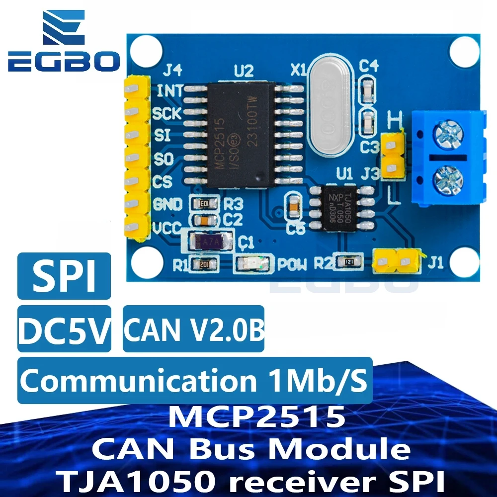 ~10PCS EGBO MCP2515 CAN-Bus-Modul TJA1050 Empfänger SPI für 51 MCU ARM Controller