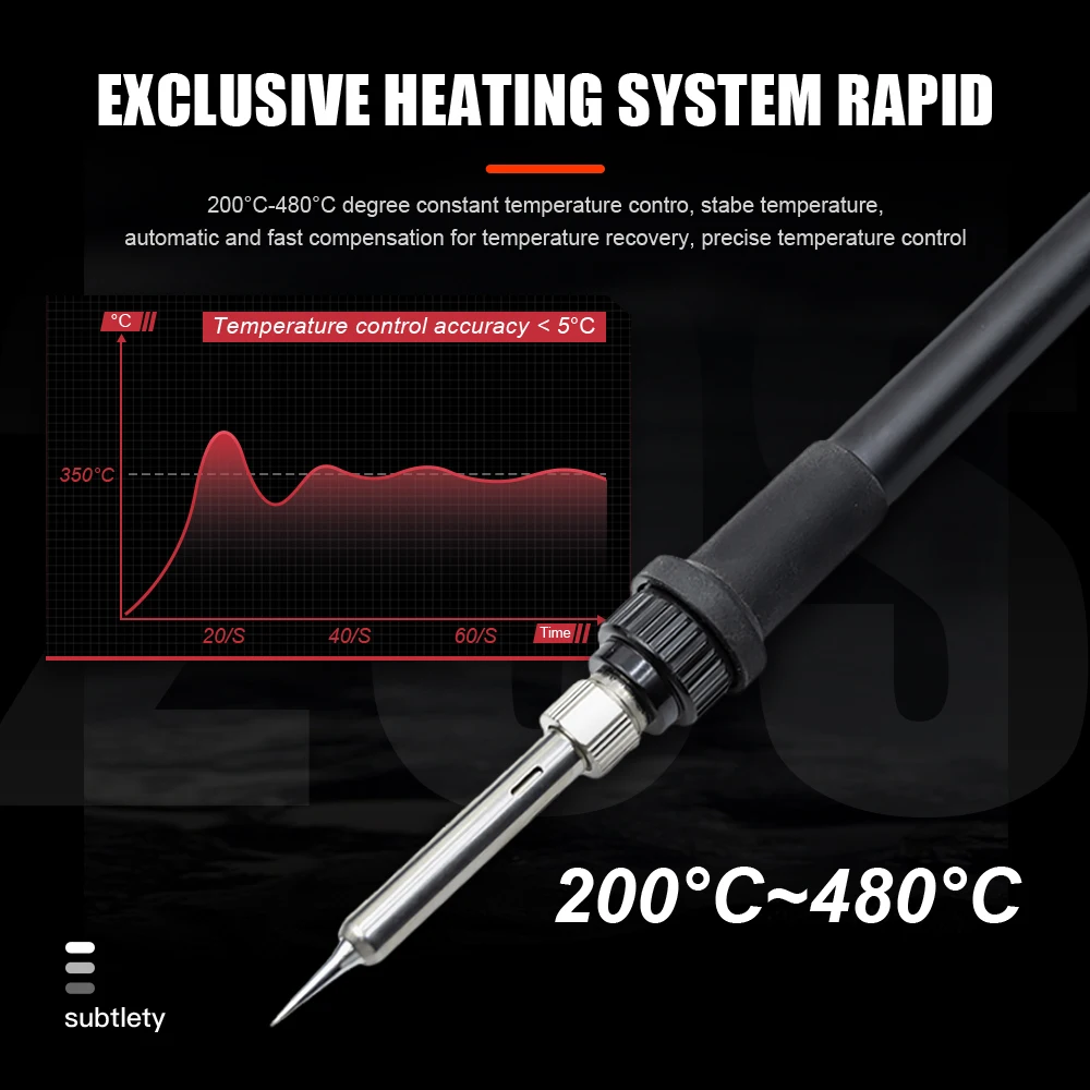 936 Lötstation, 60W Lötkolben-Set mit 200-480°C Einstellbarer – Bild 3