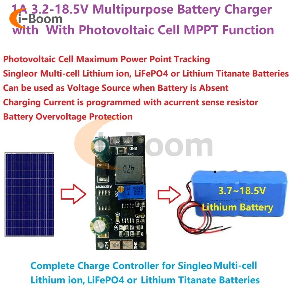 Solar laderegler platine mppt 1a Lithium-Ionen-Titanat-Batterie lade – Bild 5