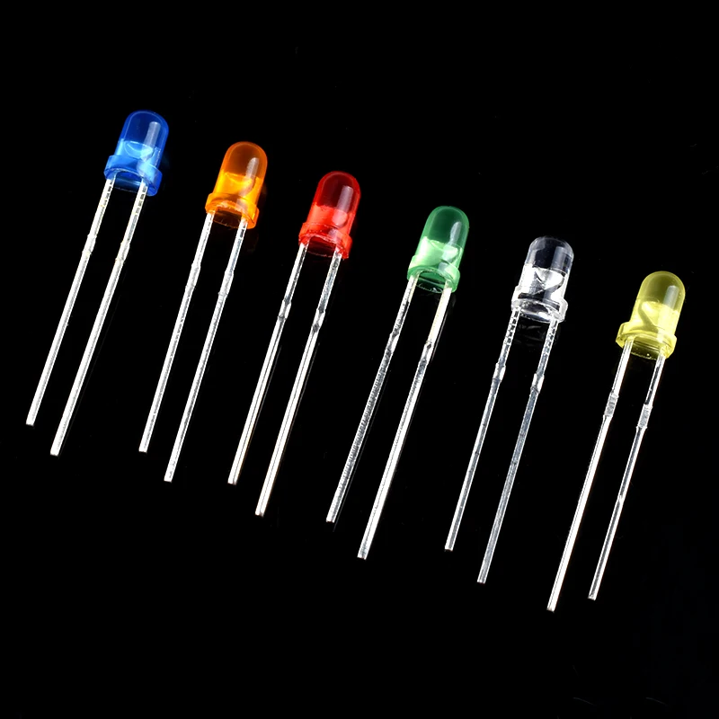 3mm 5mm LED Leuchtdiode Kit Weiß Grün Rot Blau Gelb (100 Stück) – Bild 2