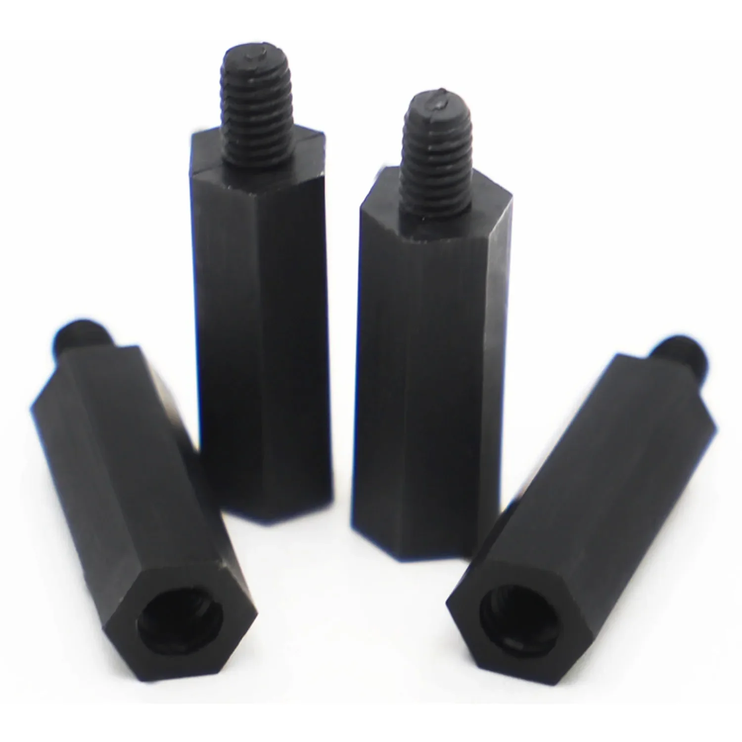 M2 M2,5 M3 M4*L+6mm Schwarzer Nylon-Abstandshalter Stecker auf Buchse – Bild 3