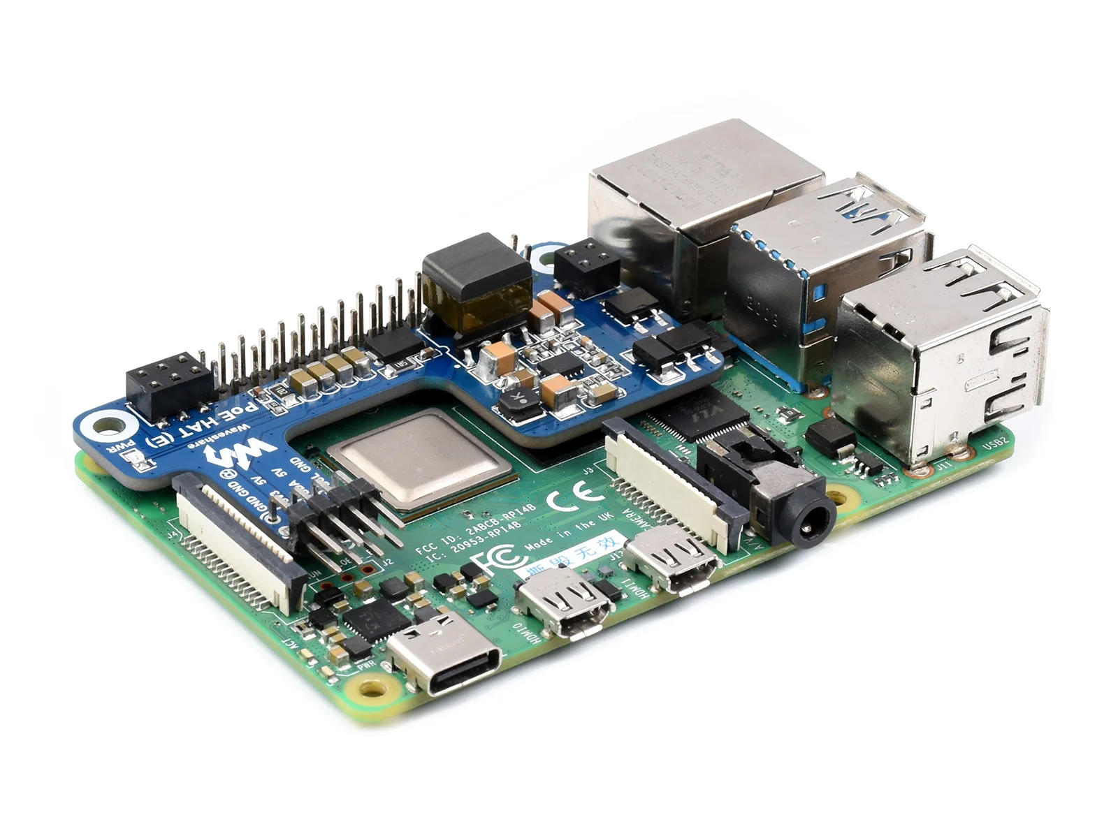Waveshare PoE HAT (E) für Raspberry Pi 3B+/4B, 802.3af-konformes – Bild 6