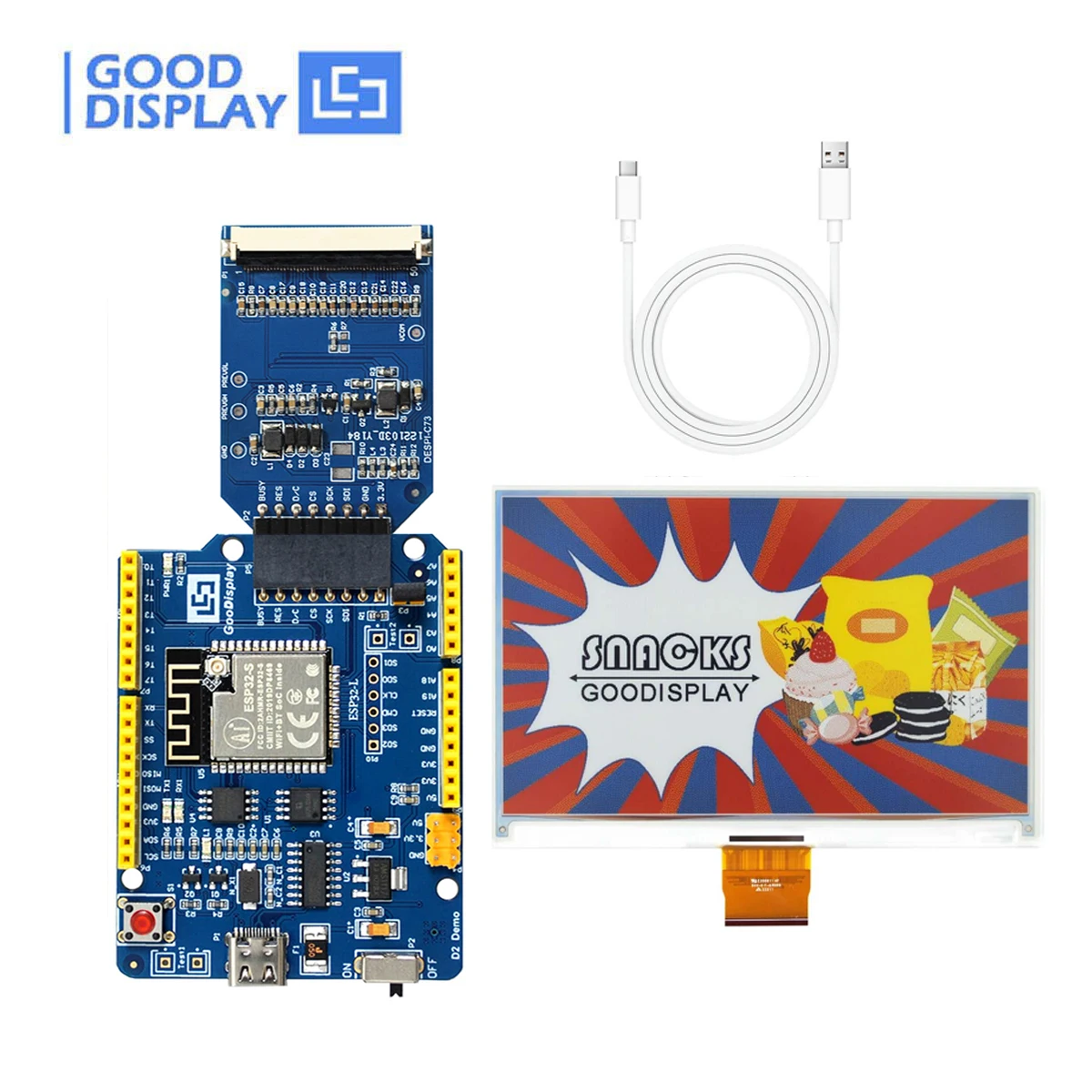 7,3-Zoll E-Paper-Display-Modul, 6 Farben, niedriger Stromverbrauch, SPI-Schnittstelle, 800x480 Pixel