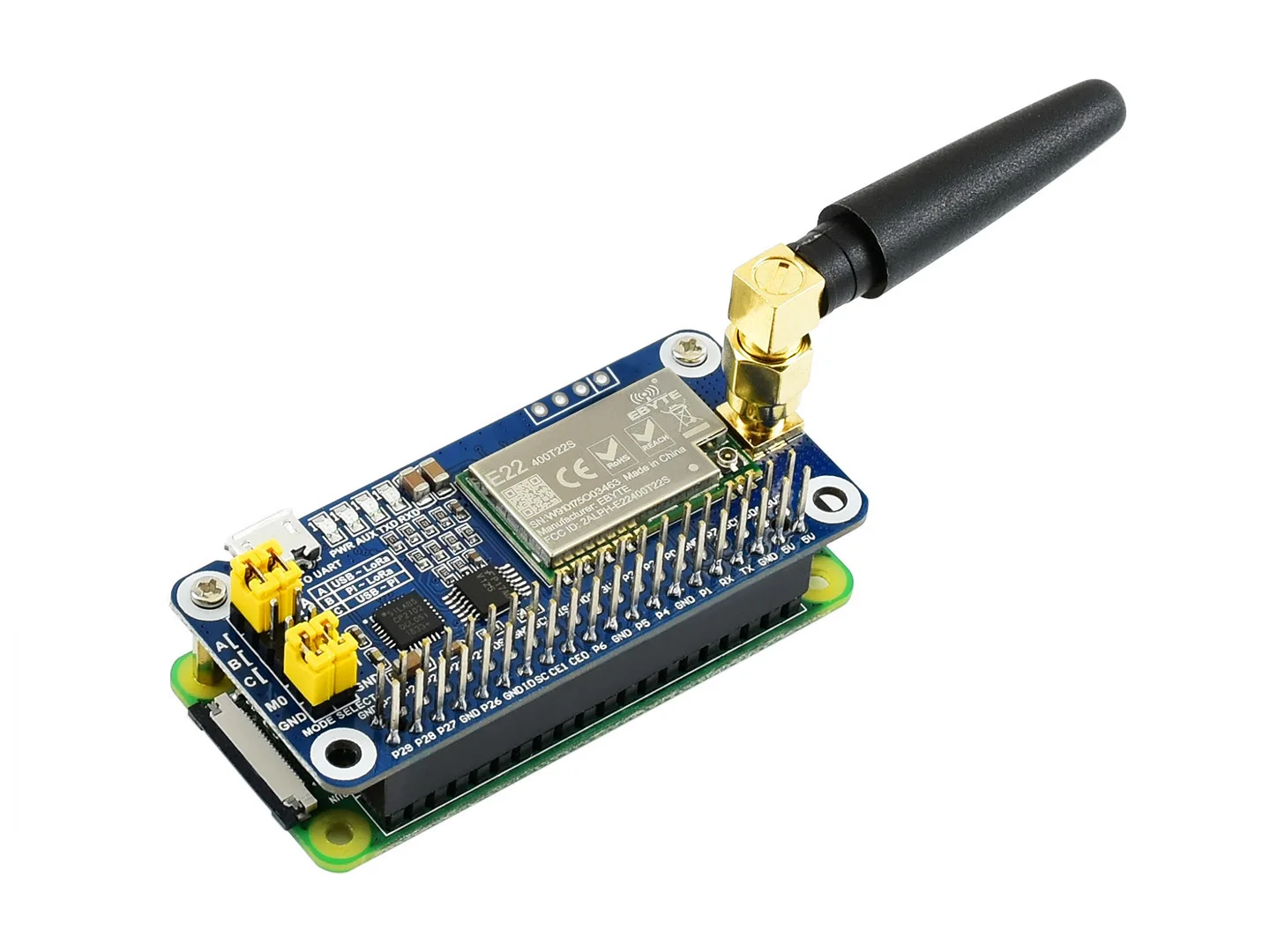 Waveshare SX1268/SX1262 LoRa-Erweiterungsplatine, LoRaWAN HAT – Bild 4