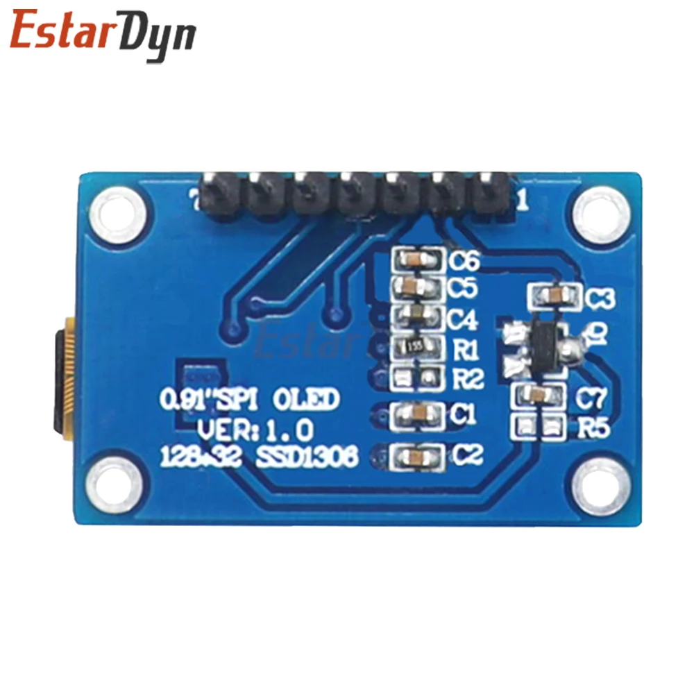 0,91 Zoll 128x32 SSD1306 SPI OLED-Displaymodul Weiß Blau - Für Board – Bild 5