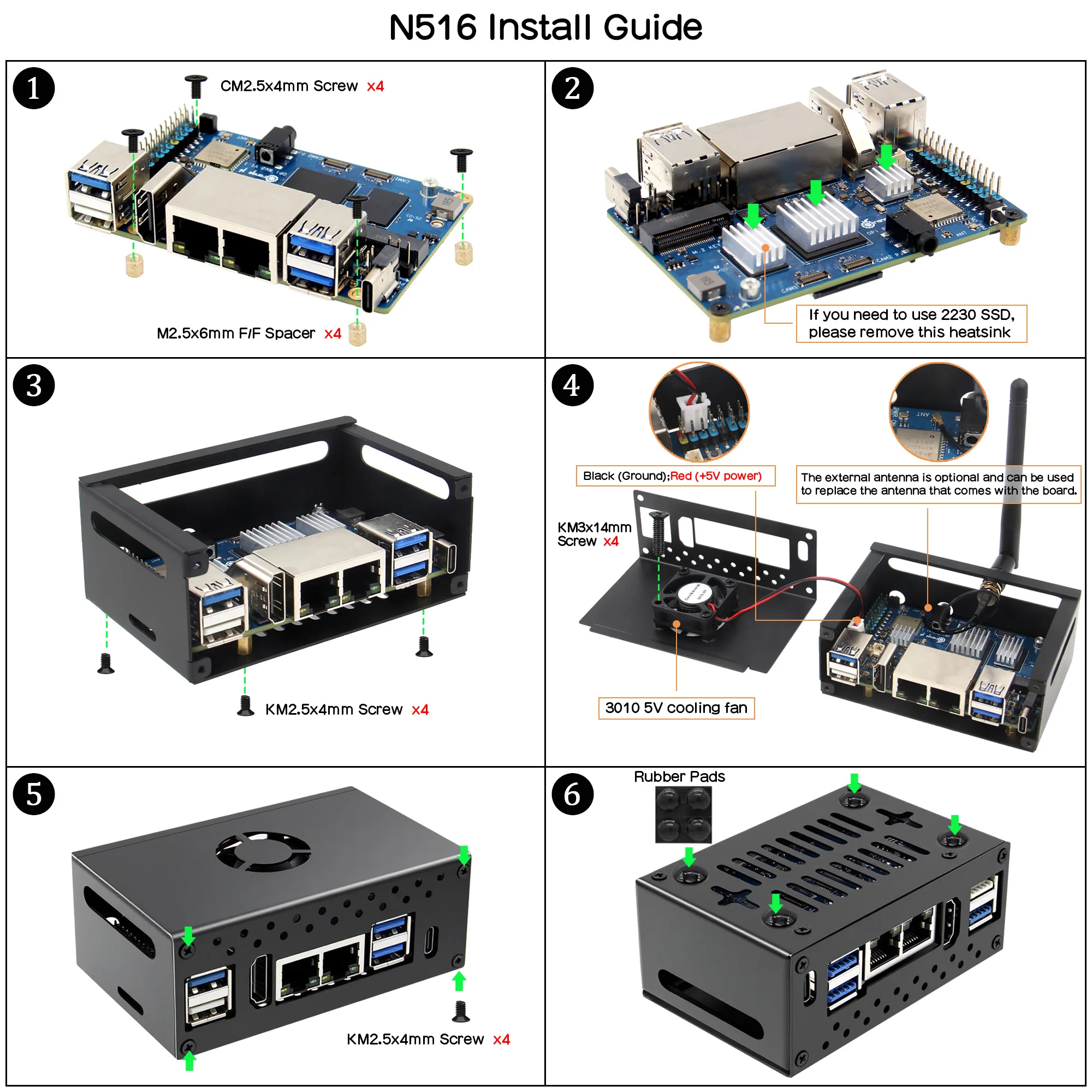 Geekbord Metallgehäuse für Orange Pi RV2 (N516) | mit Lüfter – Bild 6