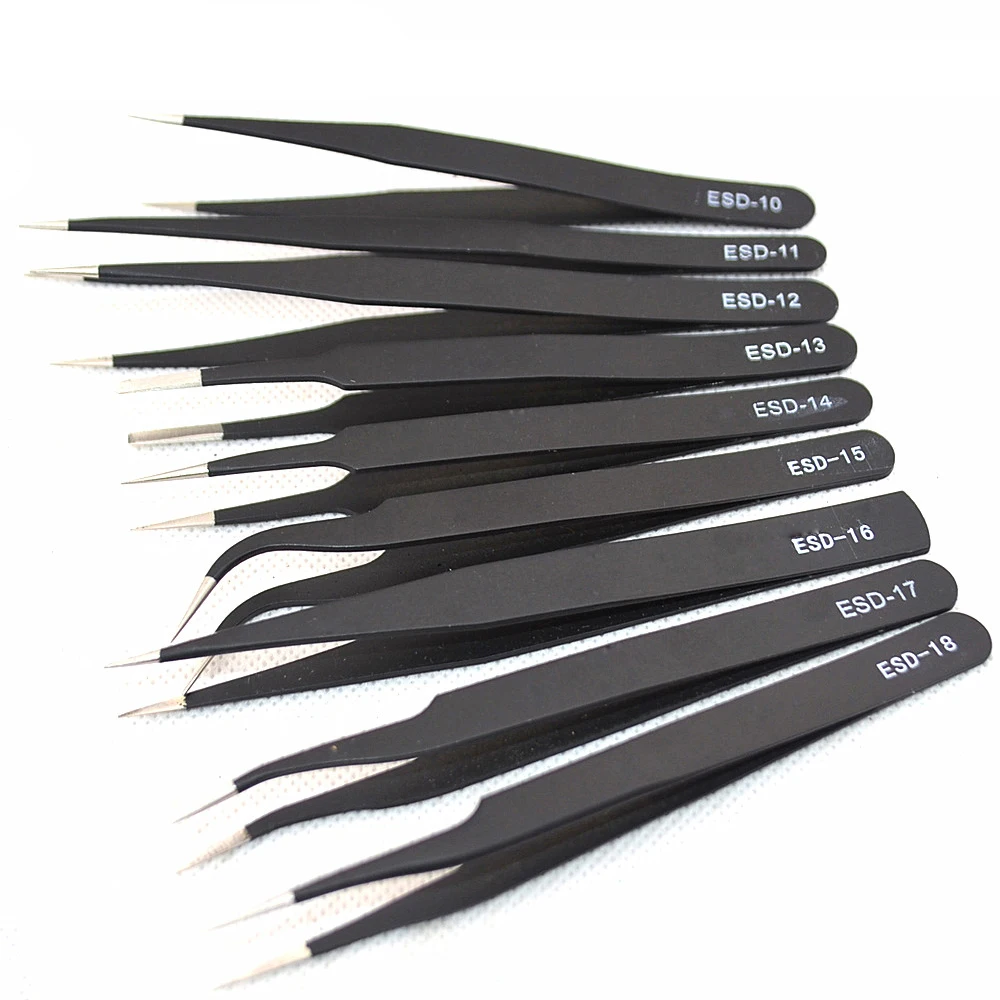 1,5 MM ESD Anti-statische Edelstahl Pinzette ESD-10 ESD-11 ESD-12 ESD-13 ESD-14 ESD-15 ESD-16 ESD-17 ESD-18