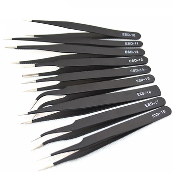 1,5 MM ESD Anti-statische Edelstahl Pinzette ESD-10 ESD-11 ESD-12 ESD-13 ESD-14 ESD-15 ESD-16 ESD-17 ESD-18