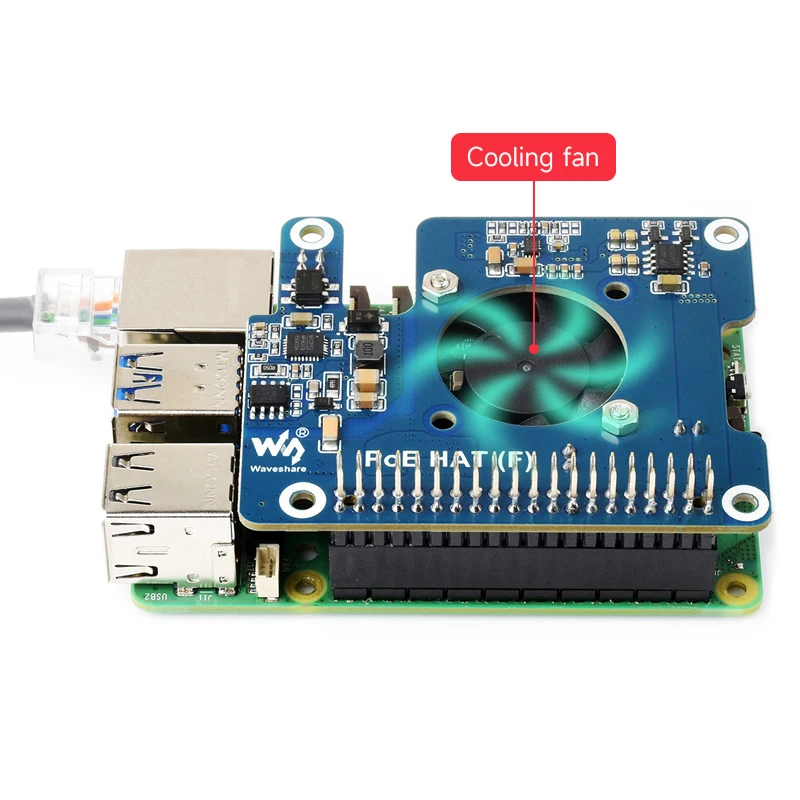 Raspberry Pi 5 PoE HAT (F) 802.3af/at Hochleistungs-PoE-Modul – Bild 4