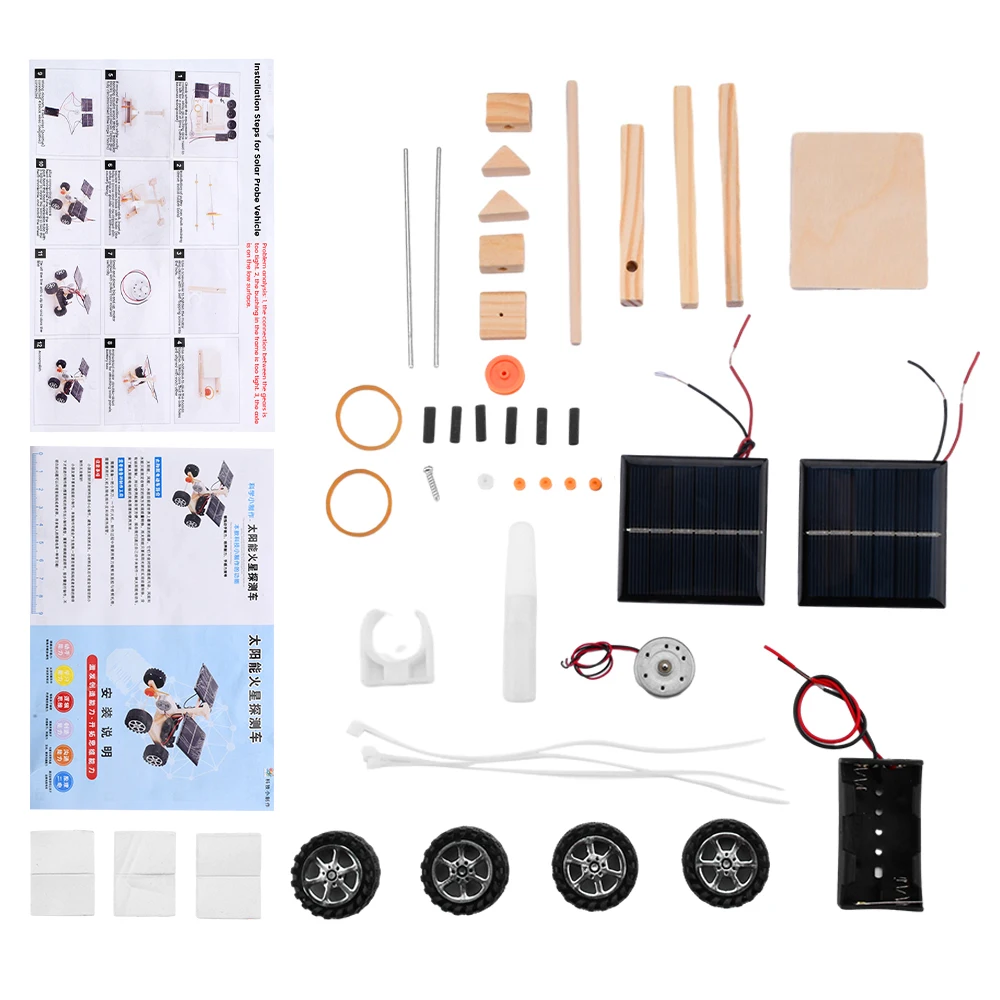 DIY Holz Solar Fernbedienung Rennwagen Modell Kinder DIY Kreative Kit – Bild 5