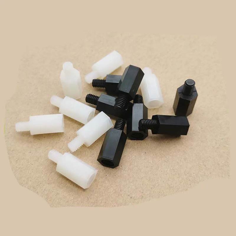 Männlich zu weiblich M2 M2,5 M3 M4 weiß schwarz PCB Nylon – Bild 3