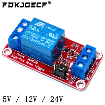 5V 12V 24V Eine 1 Kanal Relais Modul Board Schild mit optokoppler Unterstützung High und Low Level trigger
